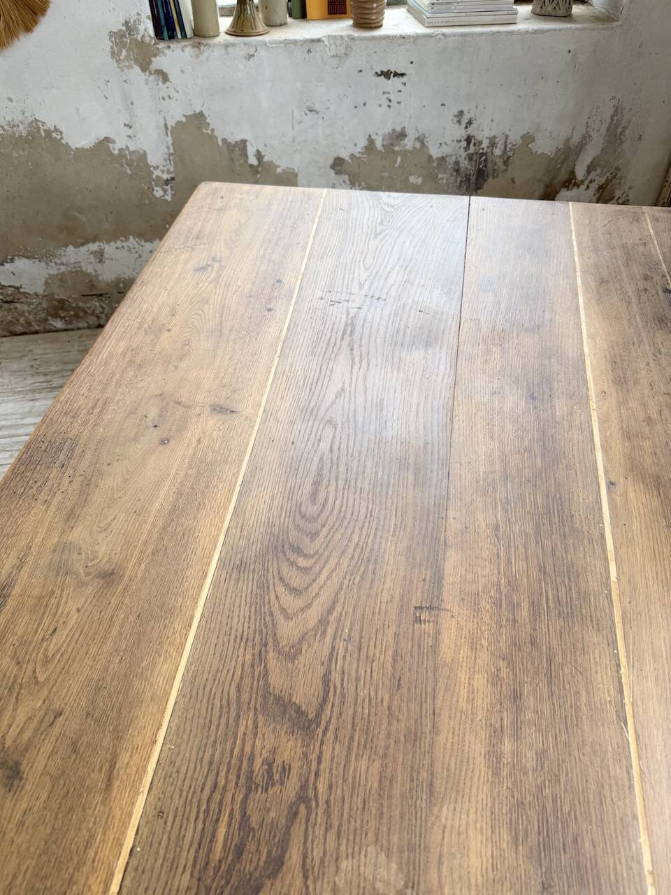 Large “square” oak farmhouse table 1950