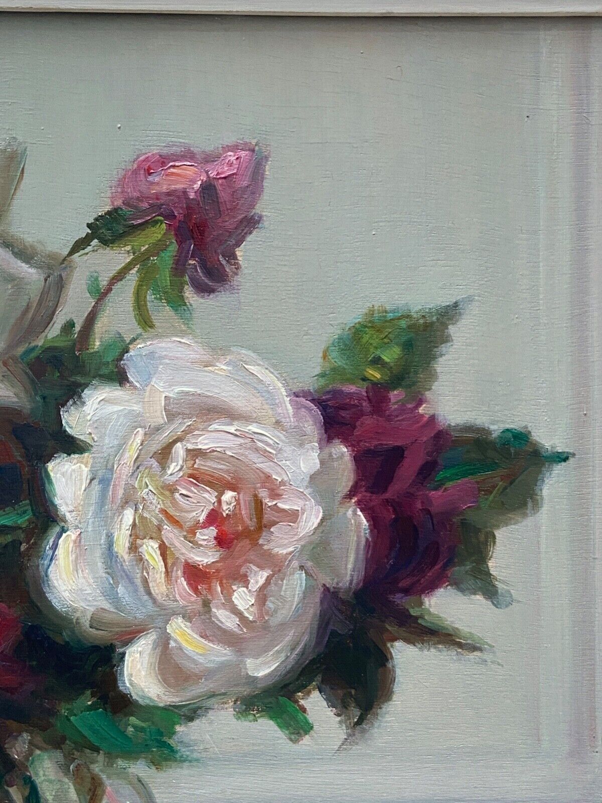 Oil on panel by jeanne prin still life with flowers mid xxe