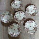 6 polychrome ironstone soup plates