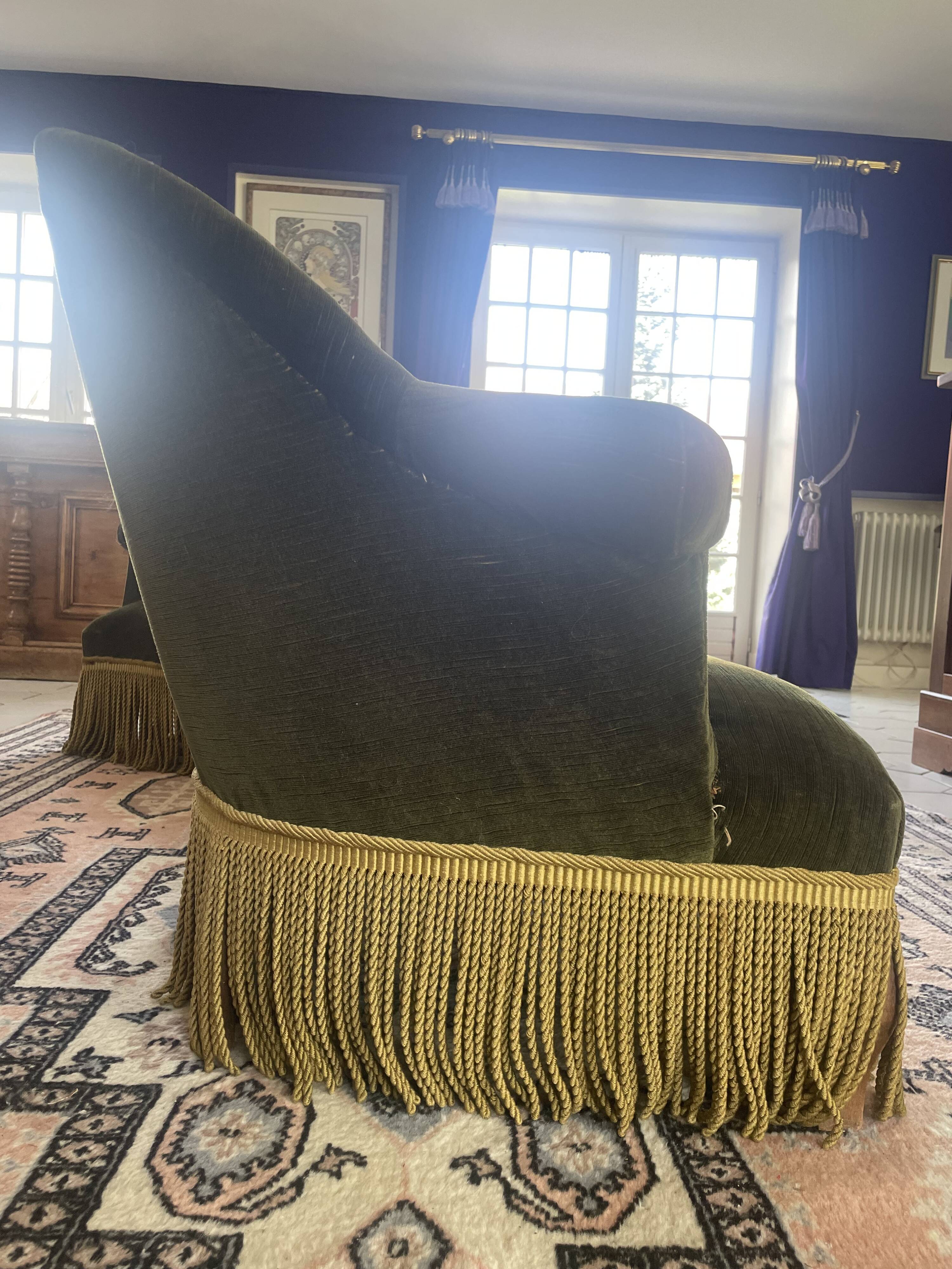 Pair of toadstool armchairs