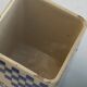 Set of 3 earthenware spice pots geometric pattern art deco period