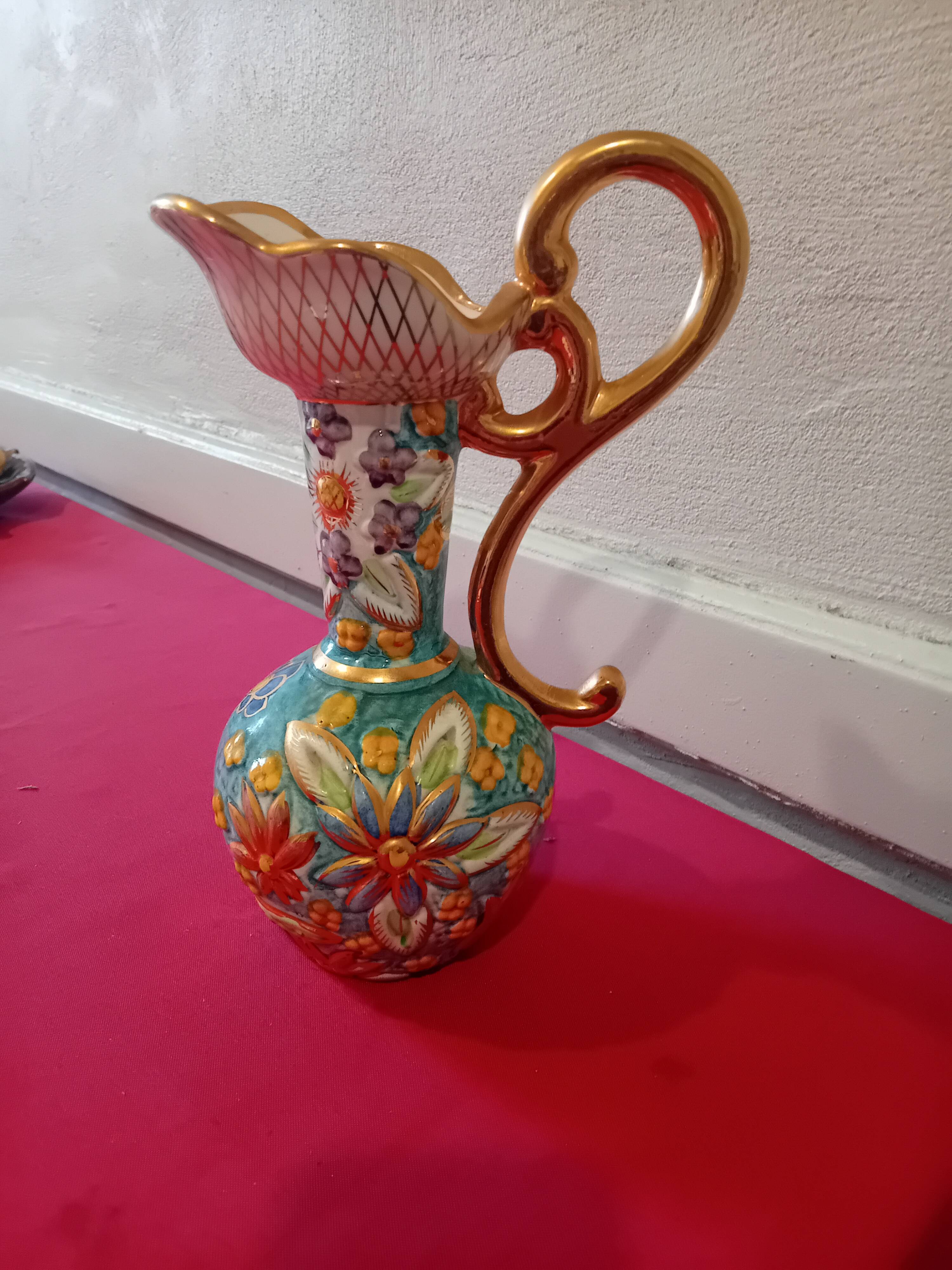 Vase/Pitcher in Belgian ceramic, signed H. Bequet