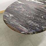 Ancient Oval Marble Coffee Table in Black Granite White Oval