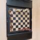 Chess game of the years with black lacquer and ivory board