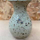 Ancien vase migeon la borne grès beige mouchetée vintage