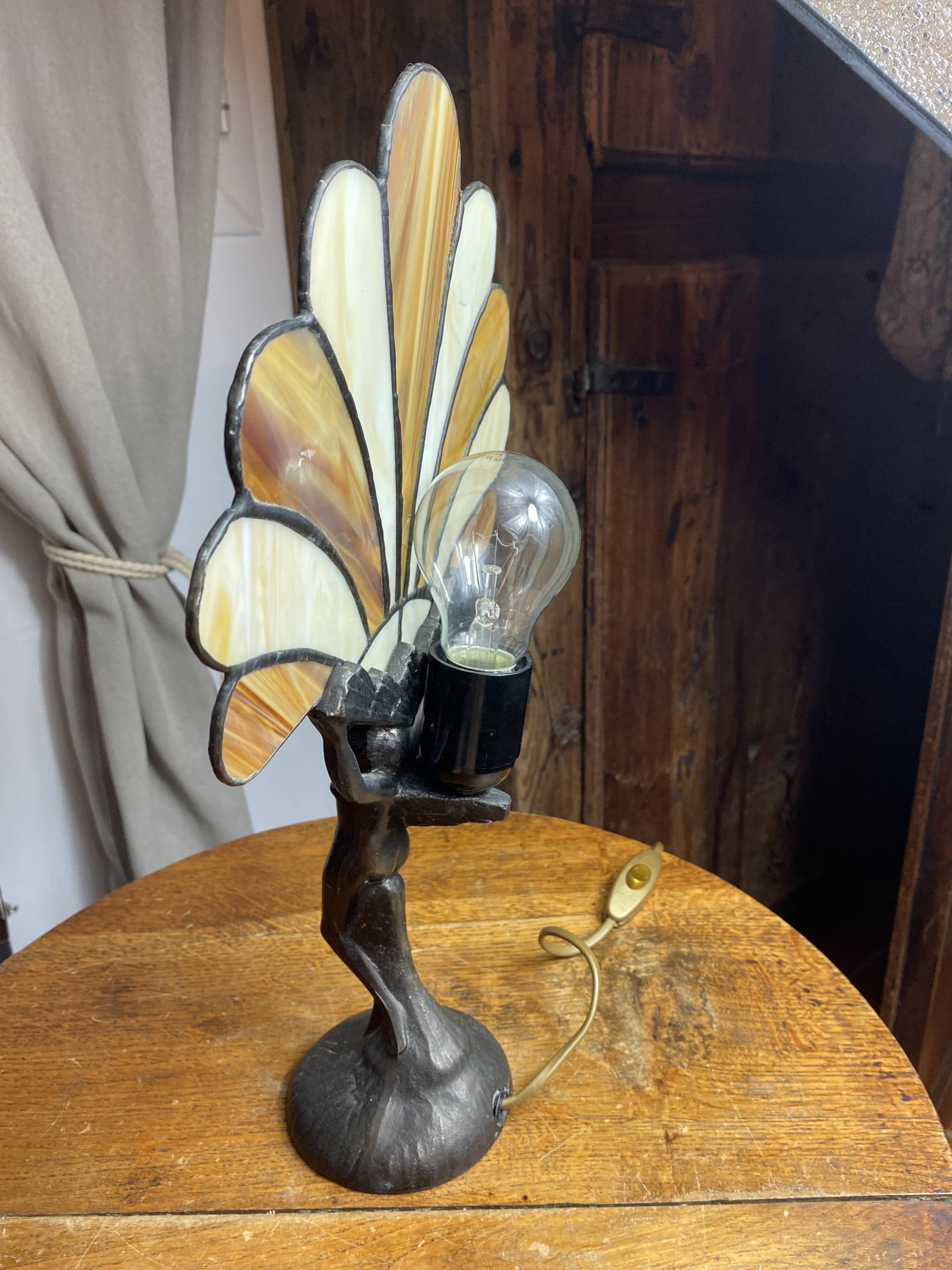 Glass fan lamp
