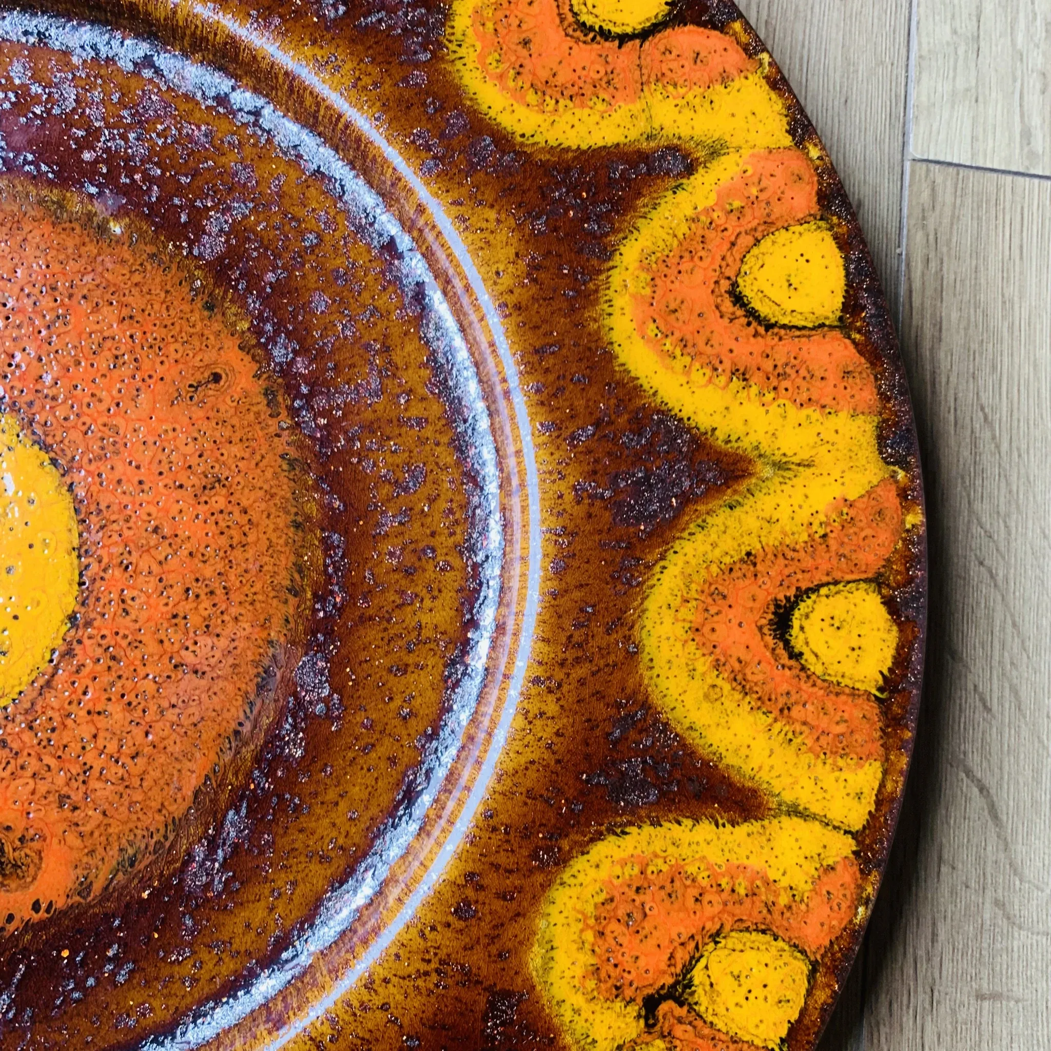 Large vintage glazed ceramic dish – Reiner Gehrig for Grünstadt