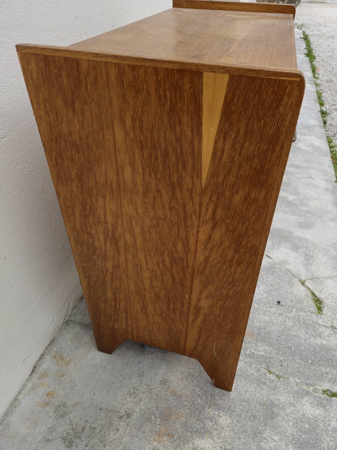 Vintage chest of drawers with compass feet, 1950s, 4 drawers