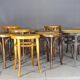 12 tabourets bas,canné, bois, Thonet Baumann Kohn Fischel 1900 à 1925