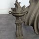 Pair of rocaille bronze andirons in Louis XV style