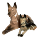 A pair of German shepherds.