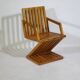 Mid-Century Design Z-Shaped Armchair in Cherry Wood, 1970s