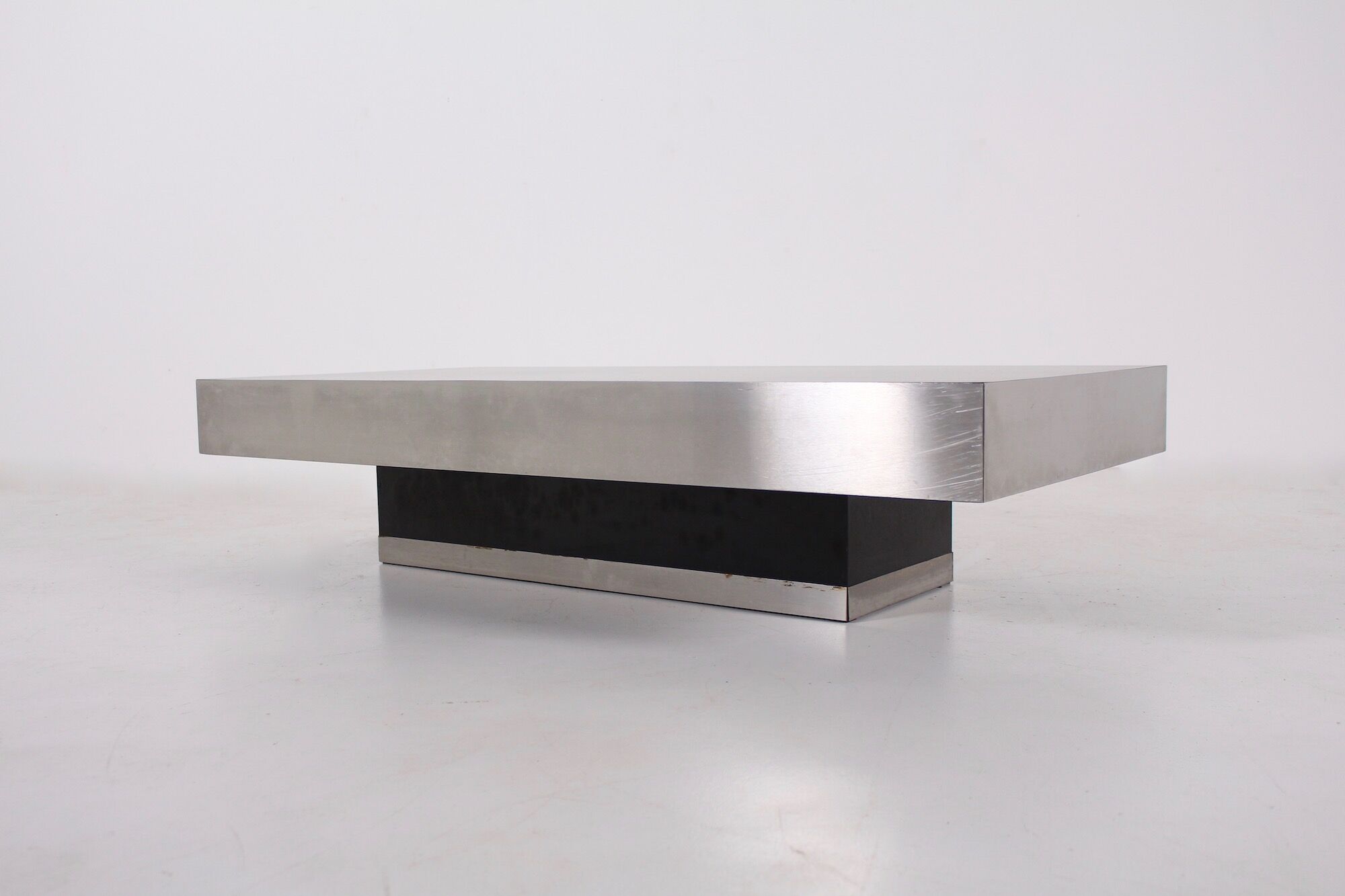 Brushed aluminium coffee table