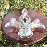 Glass torch candle holder 1950