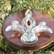 Glass torch candle holder 1950