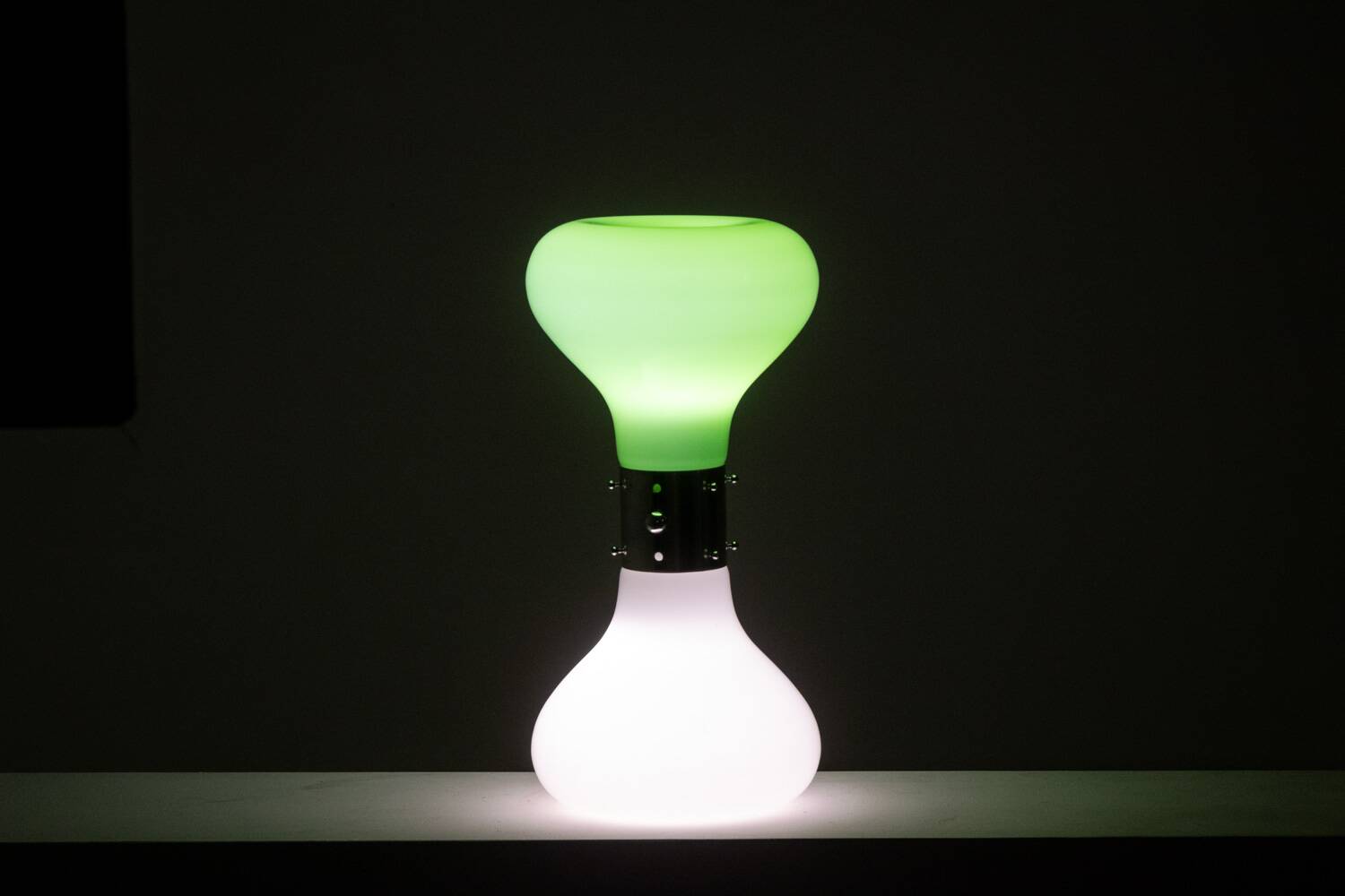 Carlo Nason atribution . White and green glass lamp. 1970s.