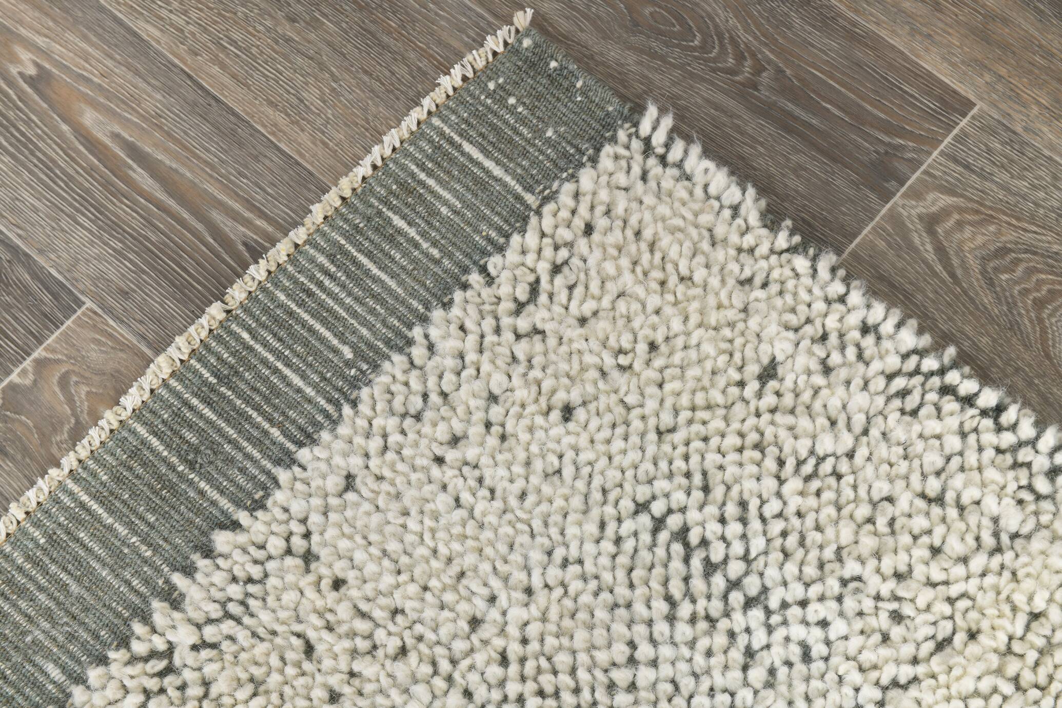 8x10 Handmade Wool Ash Green Modern Turkish Rug, 261x309Cm SK 34930