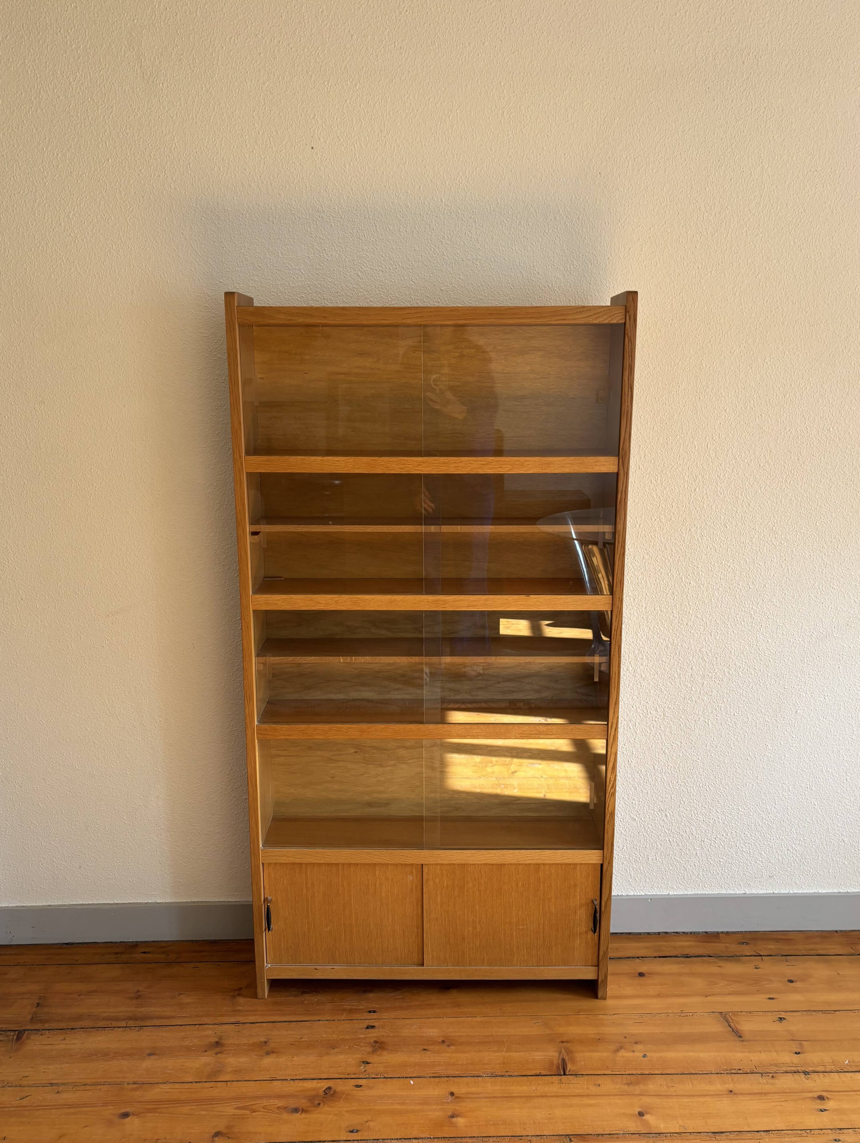 Vintage wooden bookcase from the 1960s