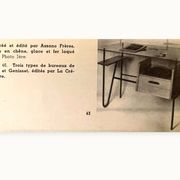 Bureau moderniste – Azzano Frères – dlg Jacques Hitier – Chêne, verre et fe