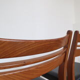 Pair of Scandinavian chairs skaï/teak