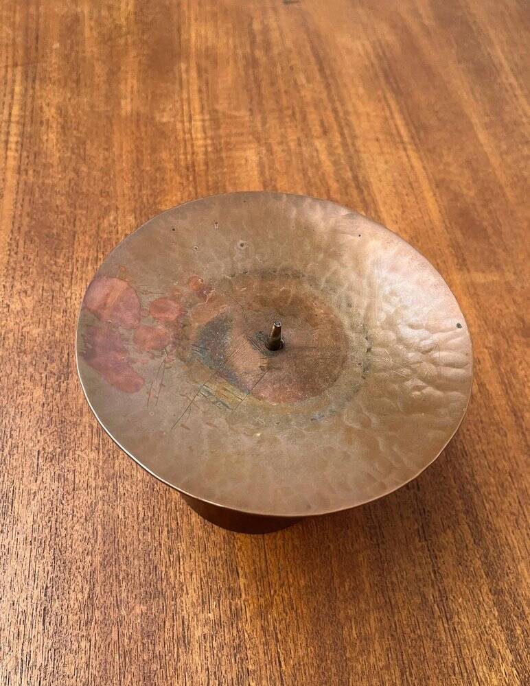 Handmade German copper candlestick from the mid-century by AWD, 1960s.