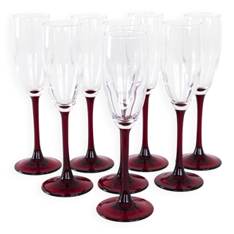 Set of champagne glasses, French design, 1970s, manufacturer: Luminarc