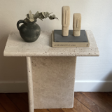 Travertine stone side table