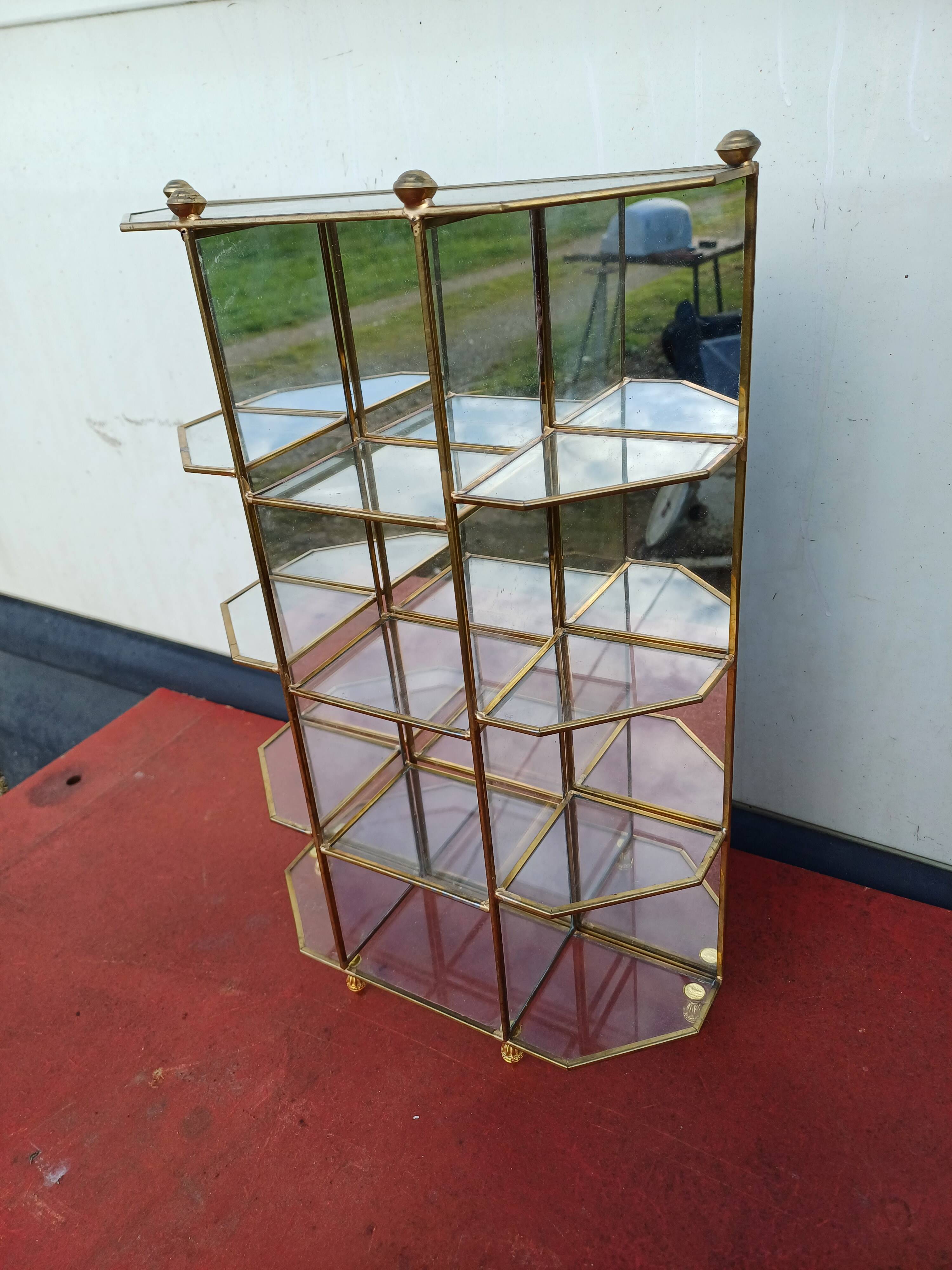 Vitrine Laiton , Verre et Miroir