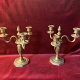 Pair of bronze candlesticks