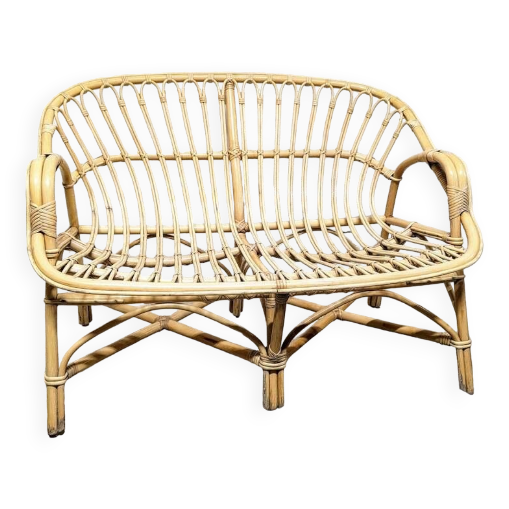 Rattan bench
