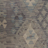 Blue Grey Traditional Handwoven Afghan Kilim Rug 124x182cm