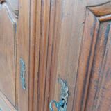Louis XV style rustic buffet in solid walnut