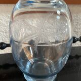Vintage engraved crystal vase