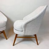 Mid-Century Modern Pair of Armchairs, Austro-Hungarian, 1960s - New Upholstery