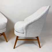 Mid-Century Modern Pair of Armchairs, Austro-Hungarian, 1960s - New Upholstery