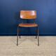 Ensemble de 4 chaises école bois années 70 Pays bas