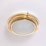 Italian Brass Flush Mount ceiling lamp 1970s