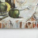 Signed still life, oil on canvas