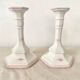 Pair of ceramic candlesticks, Italy