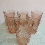 Set of 6 Arcoroc glasses from Luminarc rosaline model