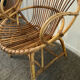 Pair of rattan shell armchairs 60s