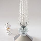 Chevron and chrome flute lamp
