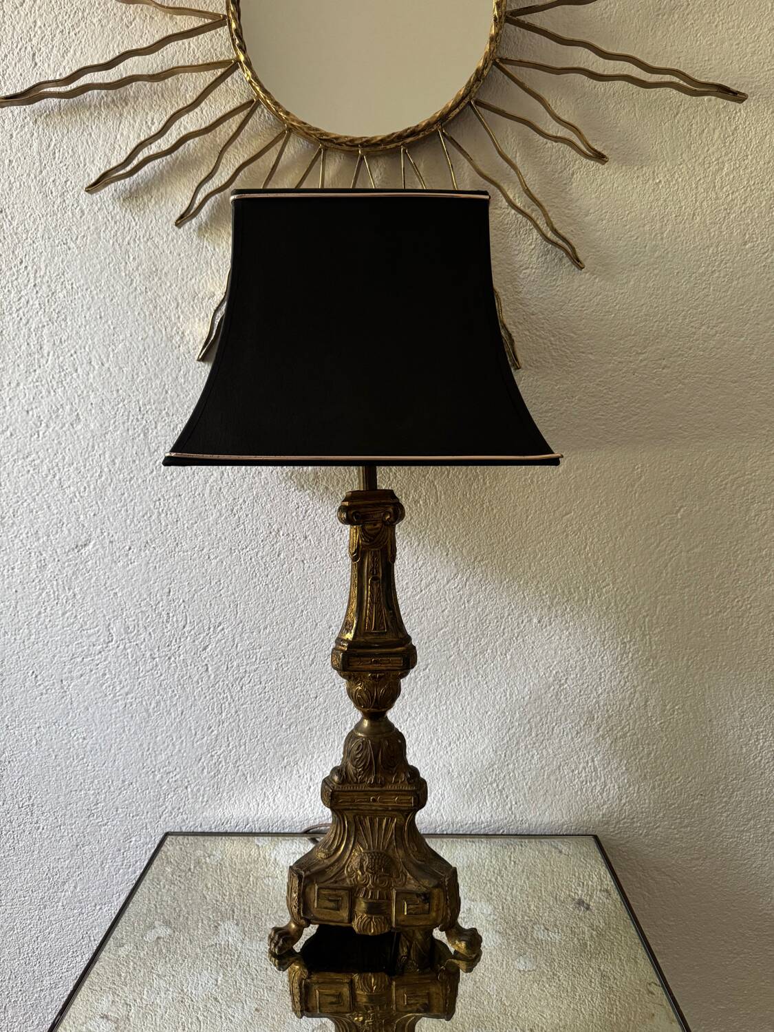 Antique church candlestick lamp