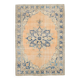 7x10 Orange and Blue Vintage Persian Rug, 206x294 Cm