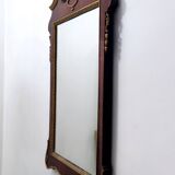 Wall Mirror with Ebonized Beech Frame and Cast Brass Details, Italy