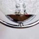 Vintage chandelier in chrome metal and glass 1970