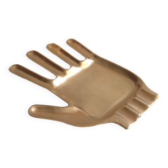 ashtray gilded brass hand shape Art Deco style