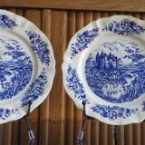 Set of 2 Sarreguemines porcelain collector's plates from the 70s