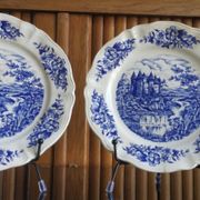 Set of 2 Sarreguemines porcelain collector's plates from the 70s