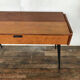 Bureau tricoteuse en teck vintage pieds compas fuseaux noir 1950 1960 style scandinave